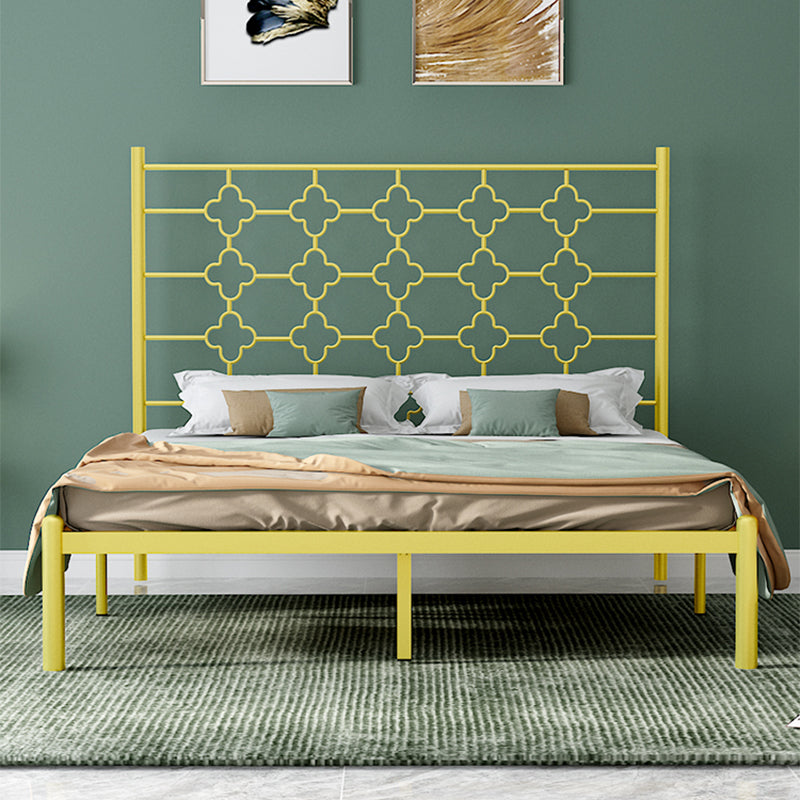 Metallic Open-Frame Bed Glam Standard Bed with Headboard, 49" Tall