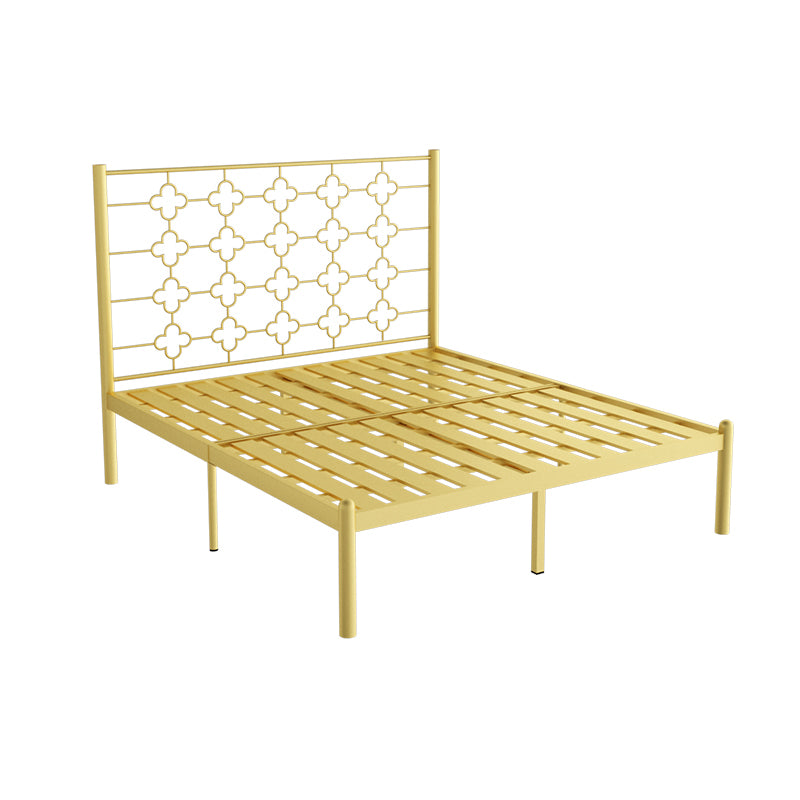 Metallic Open-Frame Bed Glam Standard Bed with Headboard, 49" Tall