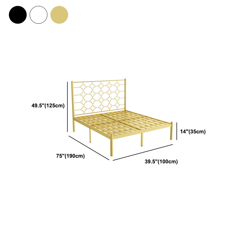 Metallic Open-Frame Bed Glam Standard Bed with Headboard, 49" Tall