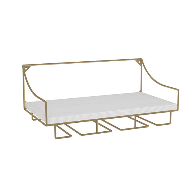 Modern Metal Wine Holder Rack 16.9" x 9" x 7" Wall Mounted Wine Jail with Shelf