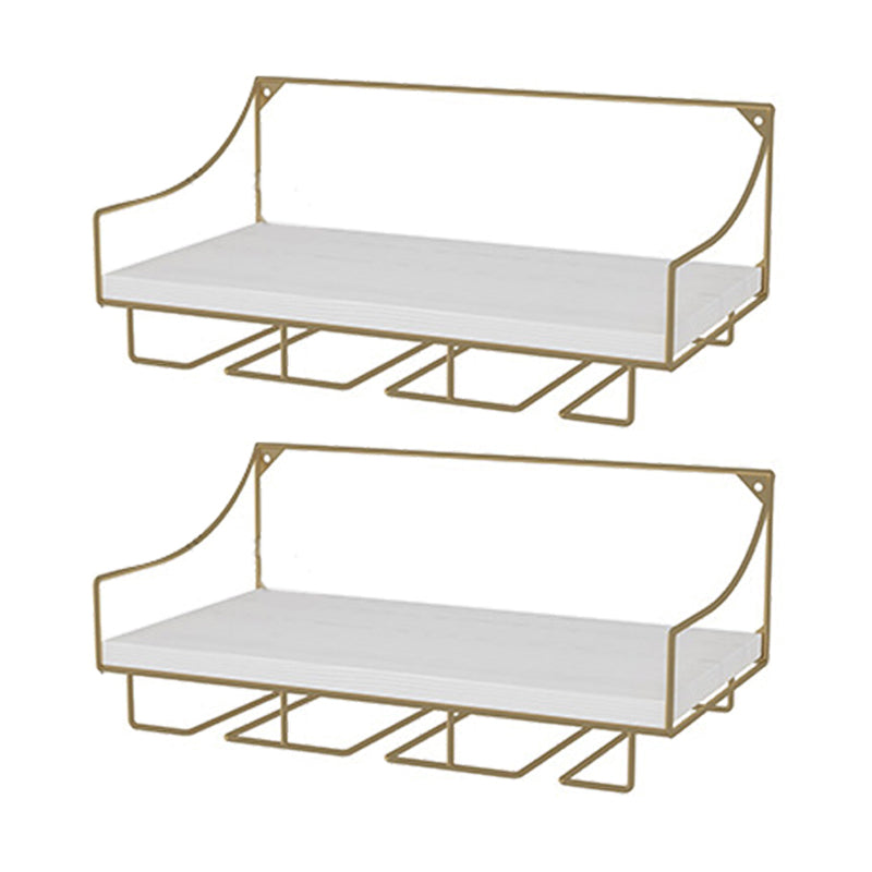 Modern Metal Wine Holder Rack 16.9" x 9" x 7" Wall Mounted Wine Jail with Shelf