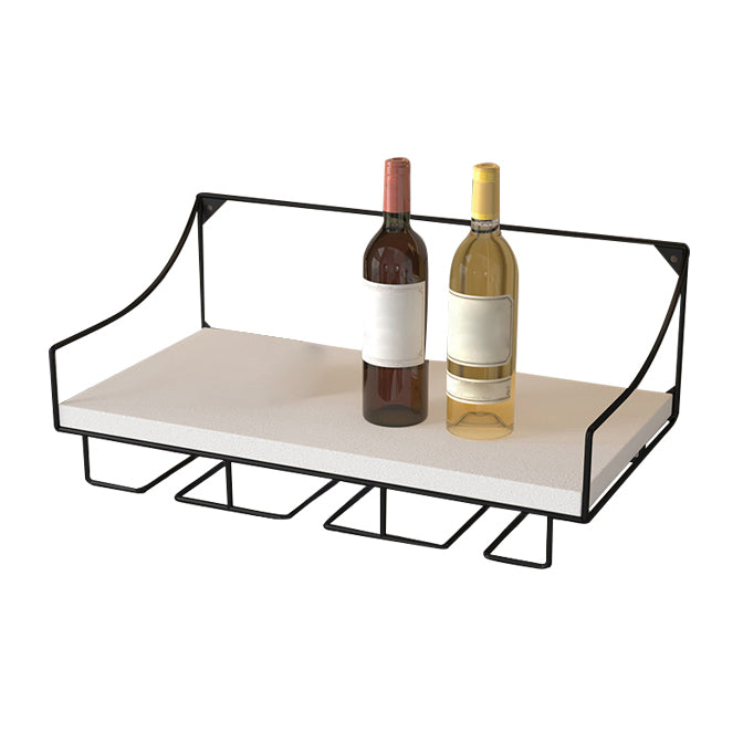 Modern Metal Wine Holder Rack 16.9" x 9" x 7" Wall Mounted Wine Jail with Shelf