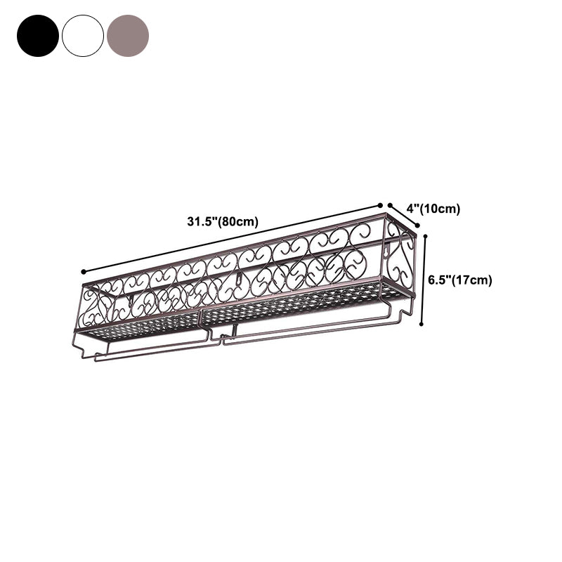 Metal Modern Wine Shelf with Bottle Stemware Holder Wall Mounted Wine Racks