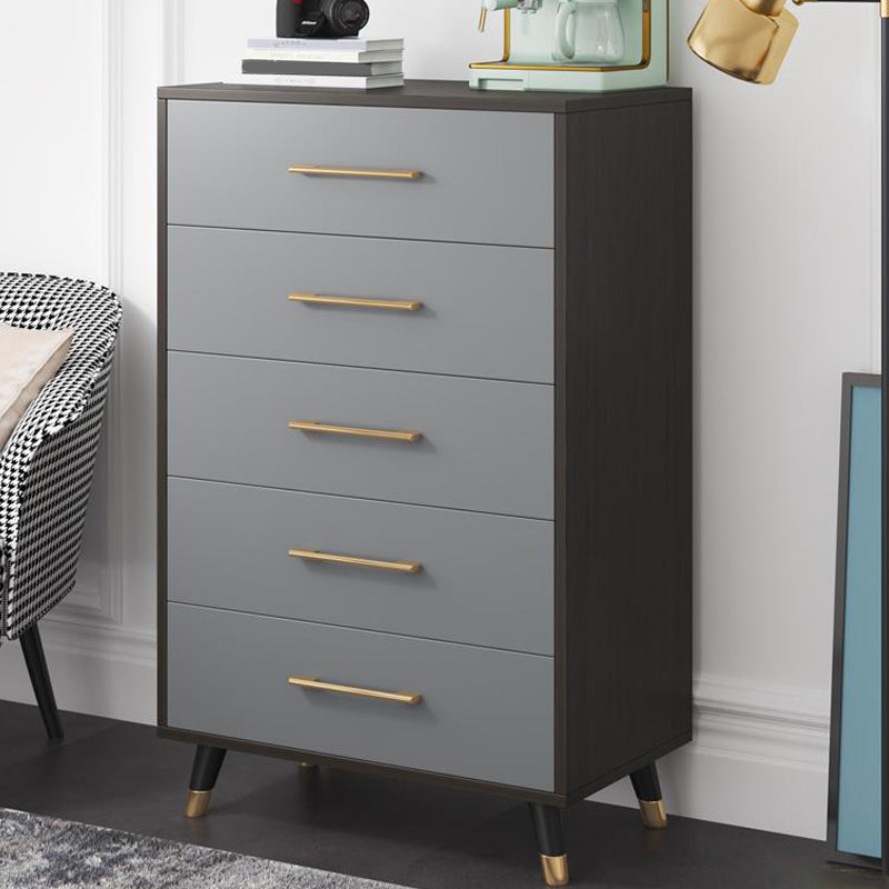 Classic Glam Wood Storage Chest Dresser Bedroom Gray Dresser