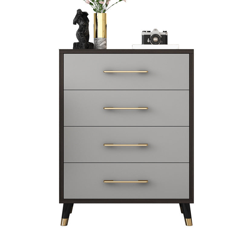 Classic Glam Wood Storage Chest Dresser Bedroom Gray Dresser