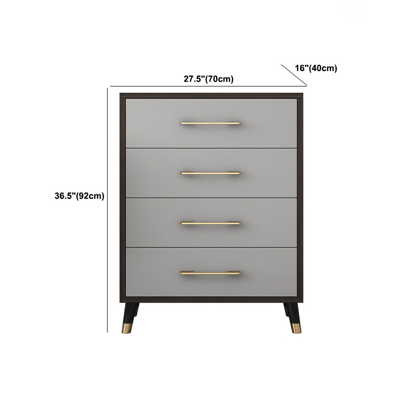Classic Glam Wood Storage Chest Dresser Bedroom Gray Dresser