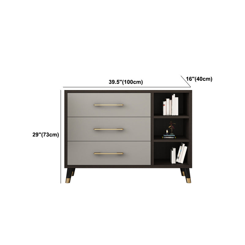 Classic Glam Wood Storage Chest Dresser Bedroom Gray Dresser