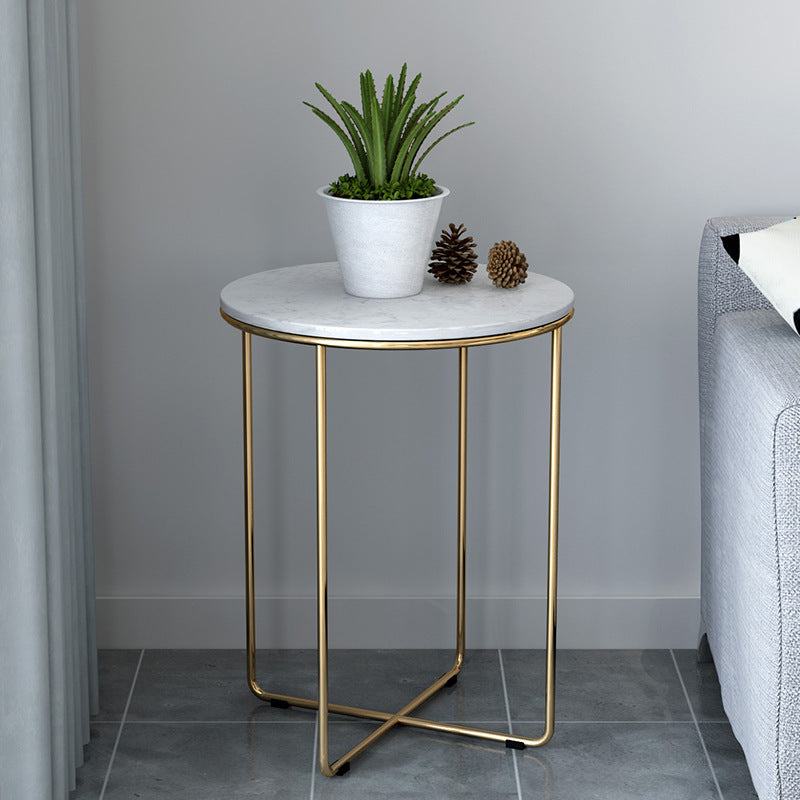 23.62" Tall Glam Bed Nightstand Faux Marble Night Table with 2 Shelves