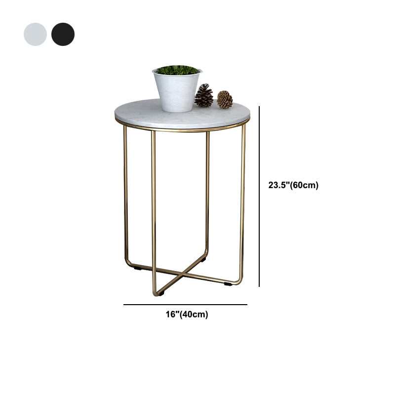 23.62" Tall Glam Bed Nightstand Faux Marble Night Table with 2 Shelves