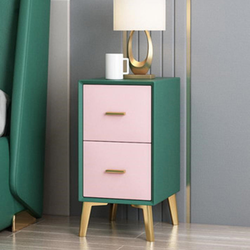 19.69" Tall 2-drawer Night Table Solid Wood Accent Bed Nightstand