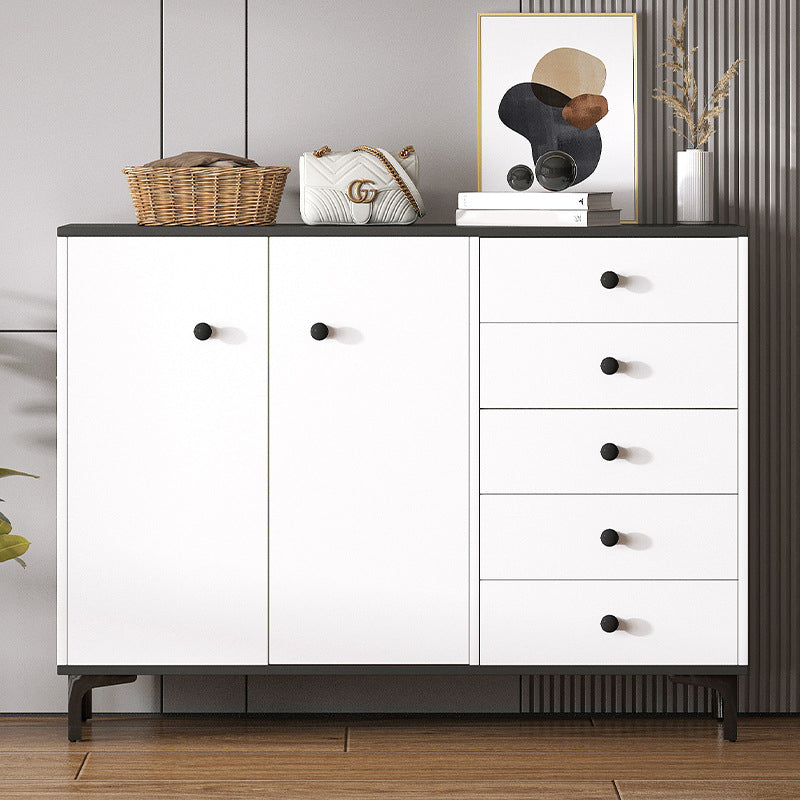 White Contemporary Glam Storage Chest Wood Chest with Metal Feet for Bedroom
