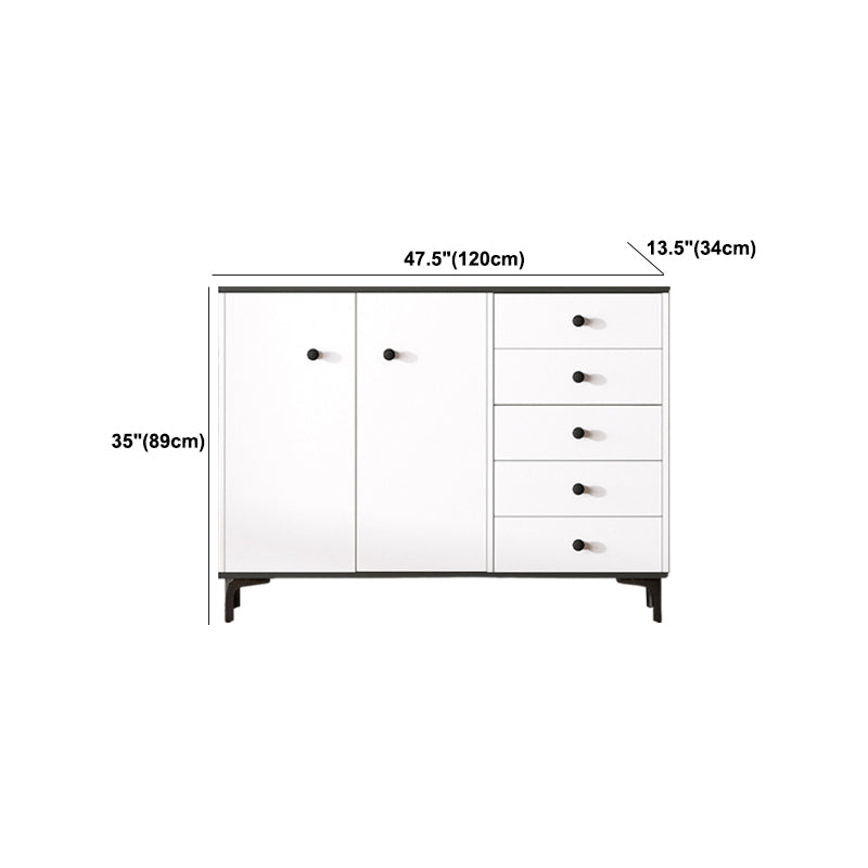 White Contemporary Glam Storage Chest Wood Chest with Metal Feet for Bedroom