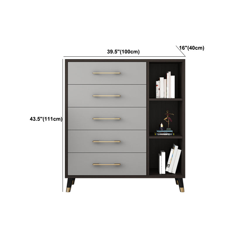 Contemporary Glam Storage Chest Wooden Chest with Soft-Close Drawers