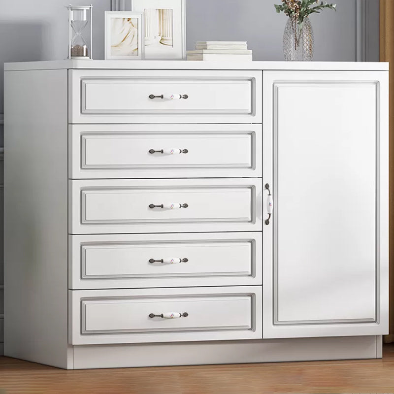 Contemporary Storage Chest White Wood Vertical Dresser for Bedroom