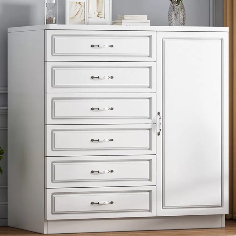 Contemporary Storage Chest White Wood Vertical Dresser for Bedroom