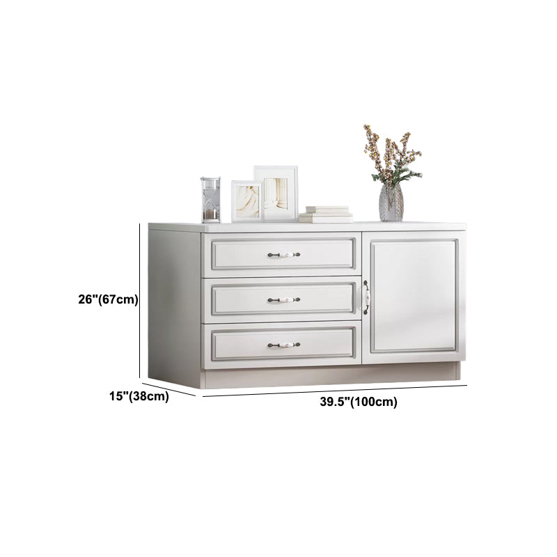 Contemporary Storage Chest White Wood Vertical Dresser for Bedroom