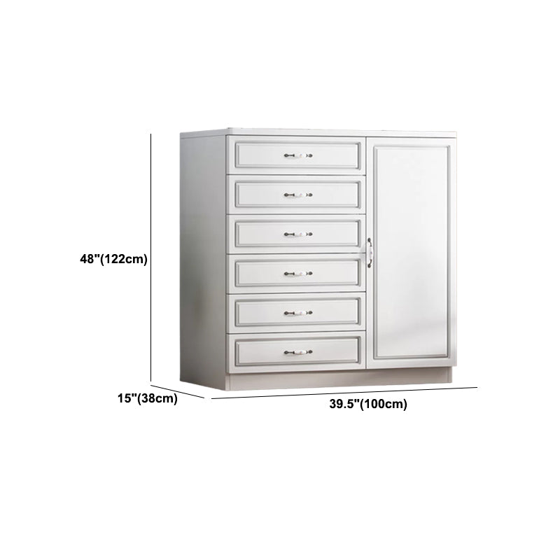 Contemporary Storage Chest White Wood Vertical Dresser for Bedroom