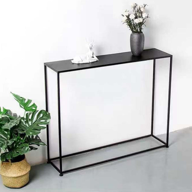 Metal Rectangle Console Table 9.8 Inch Wide Contemporary End Table