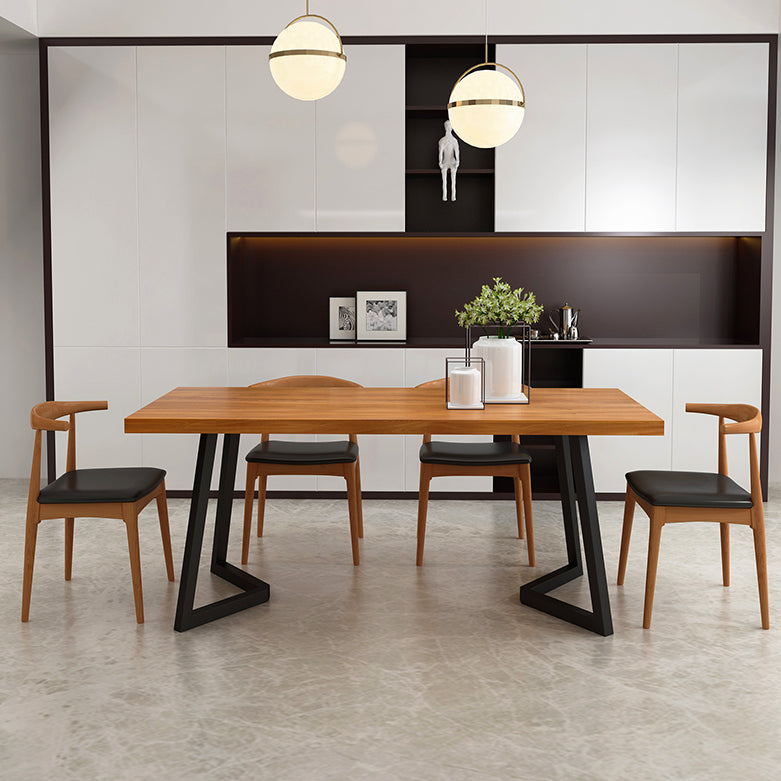 Industrial Style Dining Table Rectangle Brown Table for Home Kitchen without Chairs