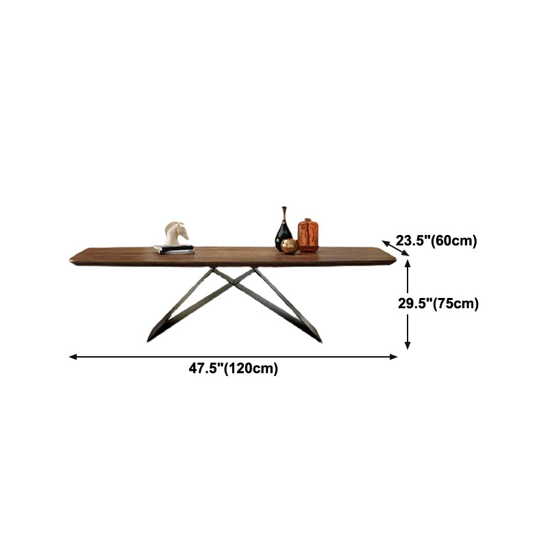 Industrial Dining Table with Solid Wood Top Rectangle Dining Table for Kitchen