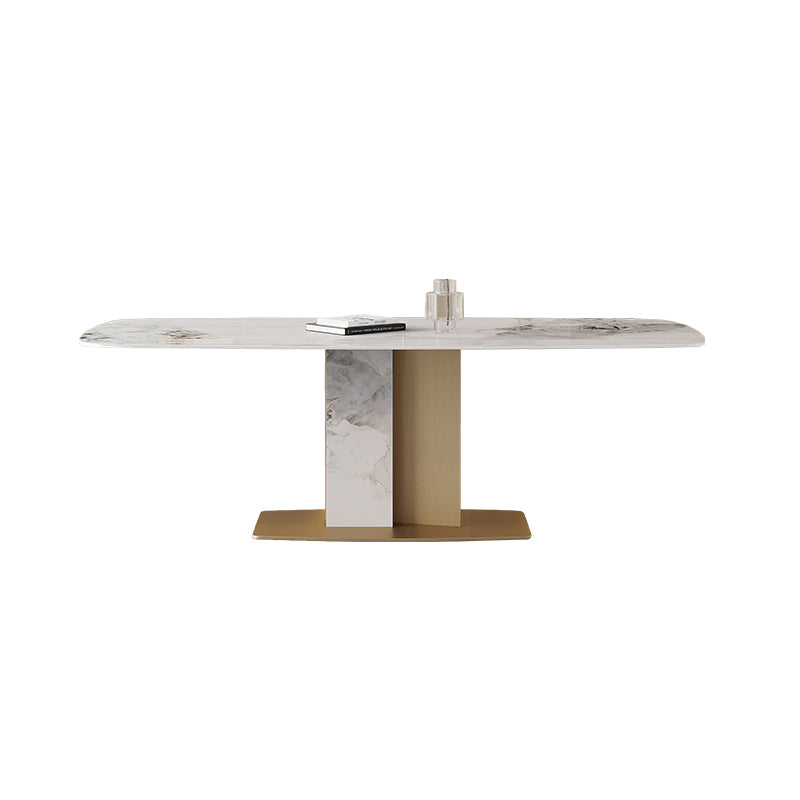 White and Gold Dining Collection Traditional Luxury Dining Pedestal Casual Table