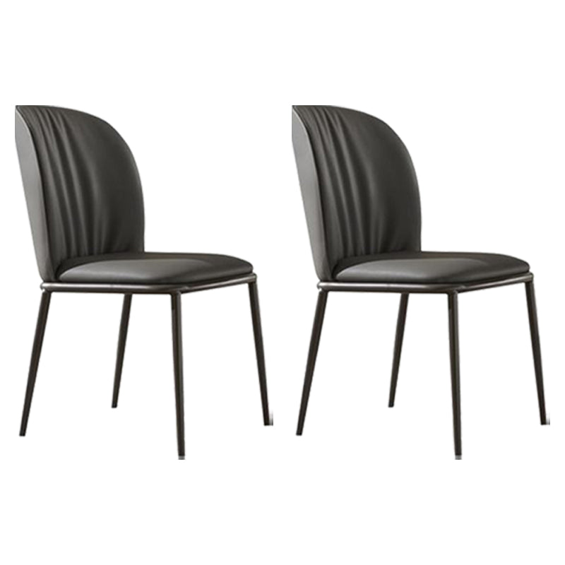 Contemporary Dining Chair Armless Dining Chairs with Metal Legs for Kitchen