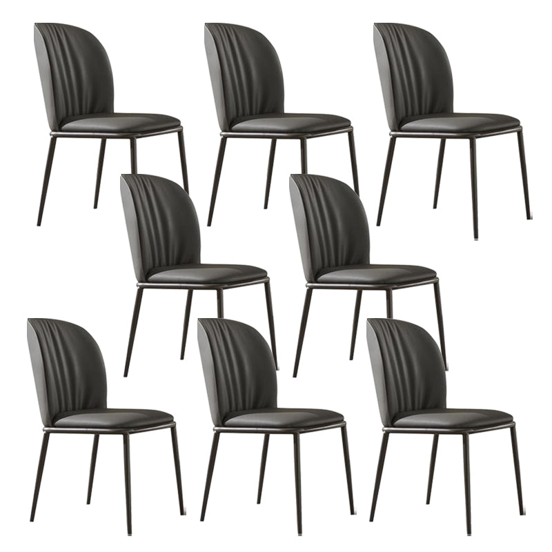 Contemporary Dining Chair Armless Dining Chairs with Metal Legs for Kitchen