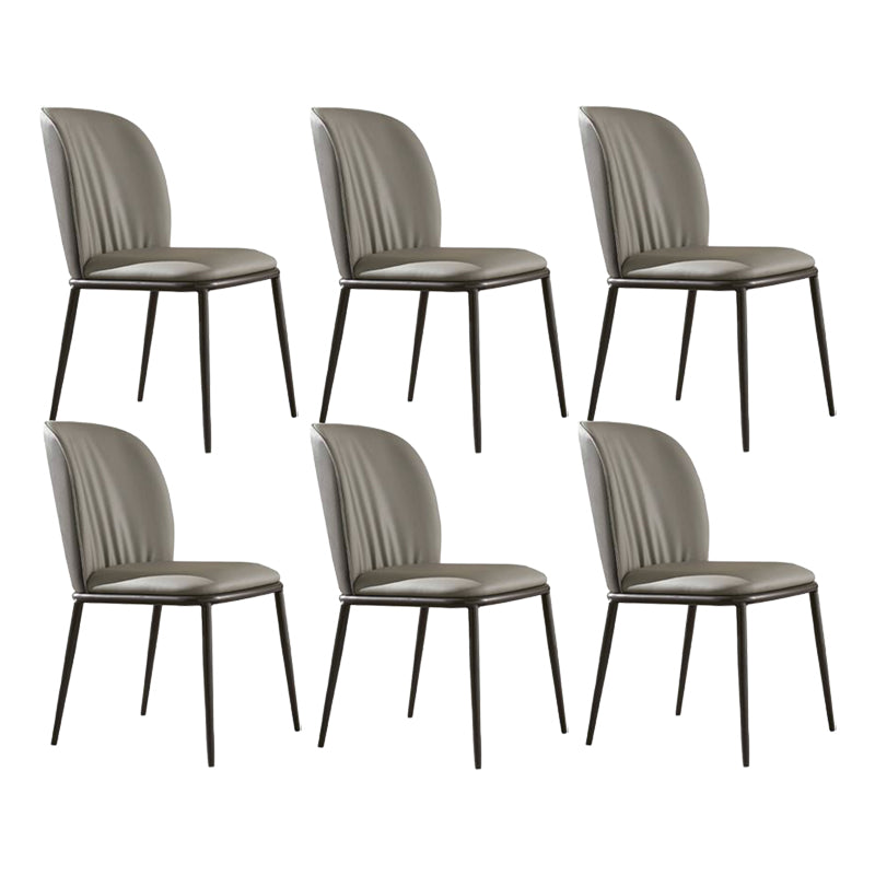 Contemporary Dining Chair Armless Dining Chairs with Metal Legs for Kitchen