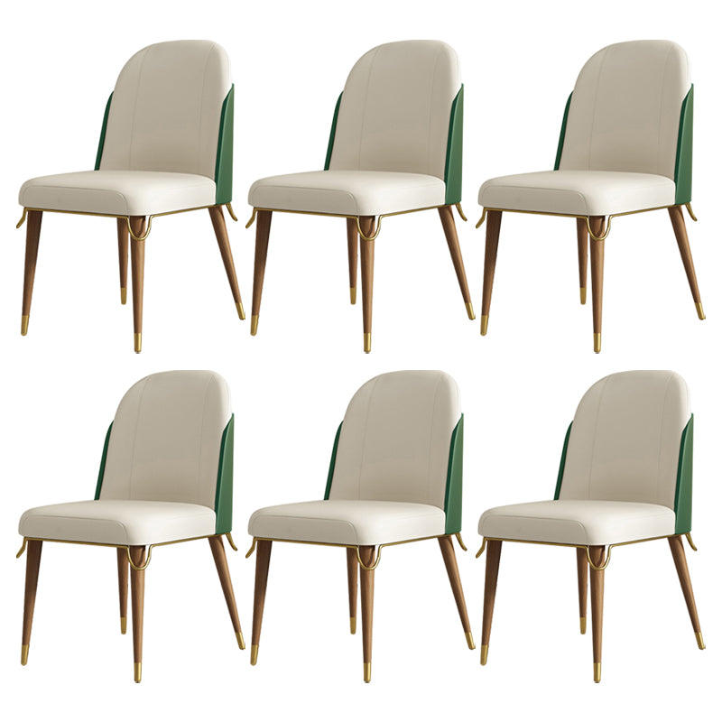 Contemporary Parsons Dining Chairs Faux Leather Armless Dining Chairs for Home
