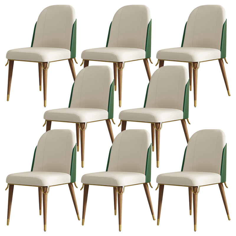 Contemporary Parsons Dining Chairs Faux Leather Armless Dining Chairs for Home