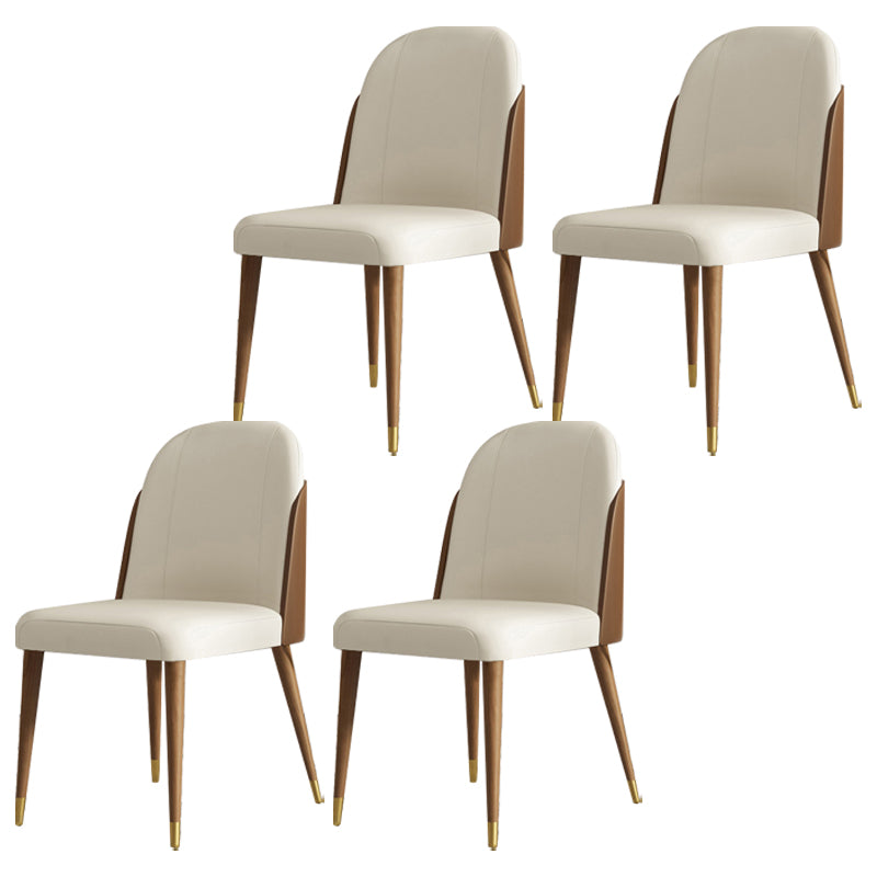 Contemporary Parsons Dining Chairs Faux Leather Armless Dining Chairs for Home
