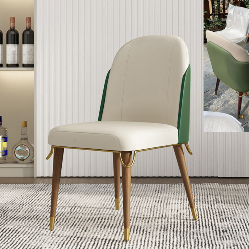 Contemporary Parsons Dining Chairs Faux Leather Armless Dining Chairs for Home