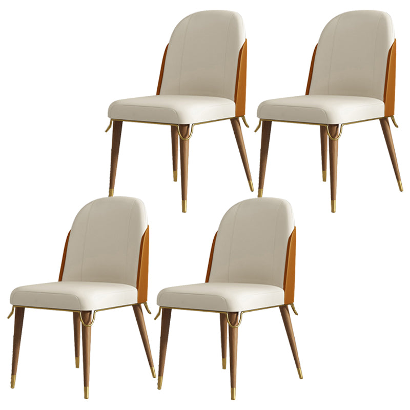 Contemporary Parsons Dining Chairs Faux Leather Armless Dining Chairs for Home