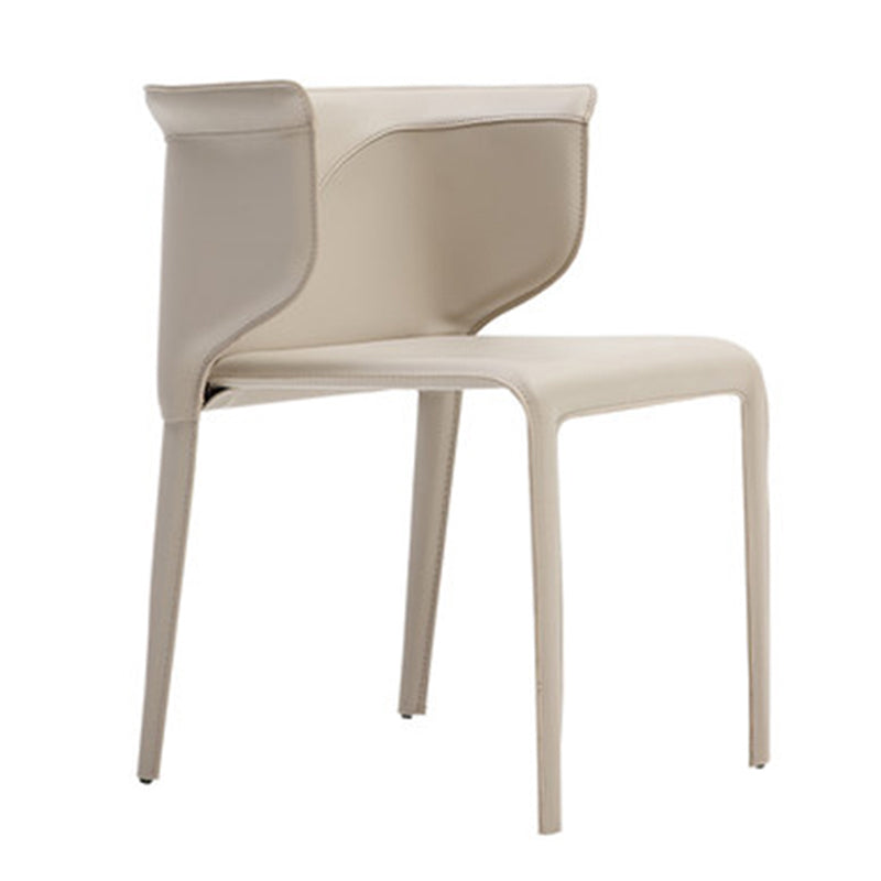 Faux Leather Dining Chair Modern Upholstered Chair with Metal Legs