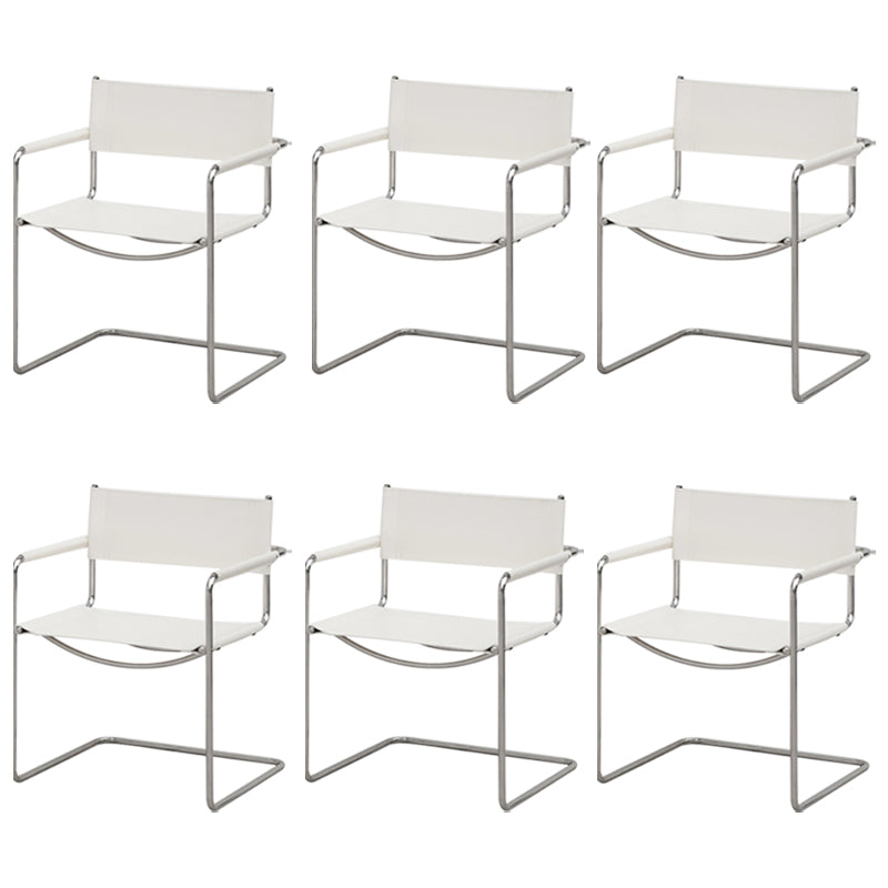 Contemporary Style Dining Arm Chair Metal Open Back Dining Chair