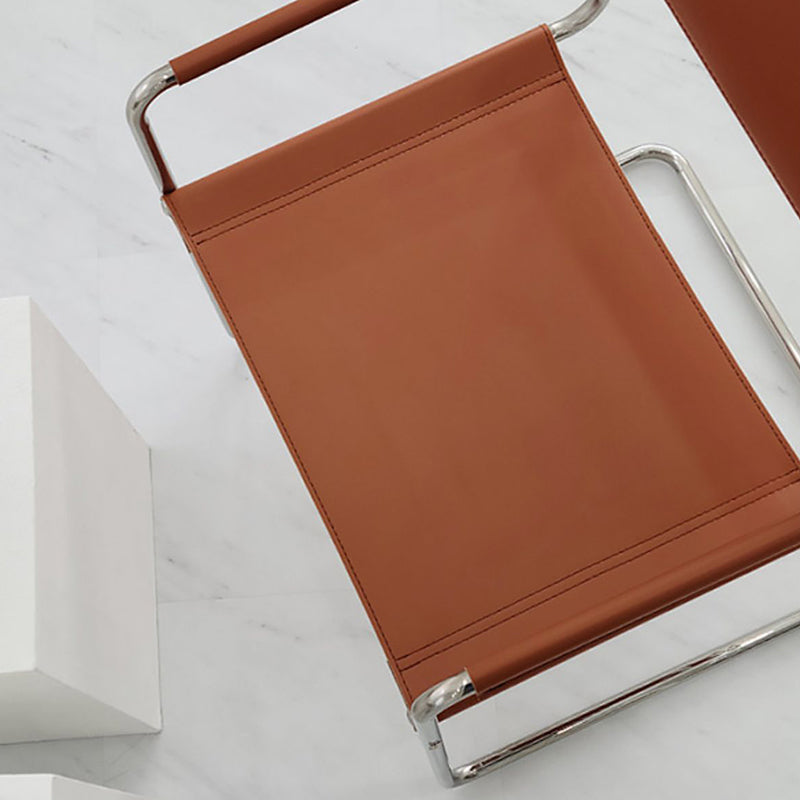 Contemporary Style Dining Arm Chair Metal Open Back Dining Chair