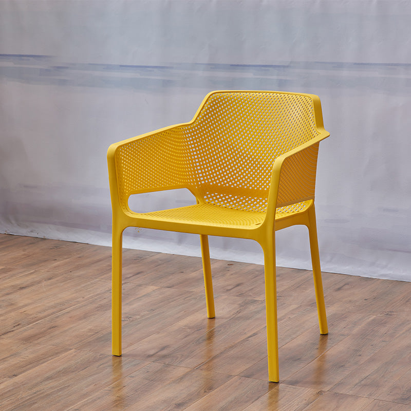 Modern Style Dining Chair Arm Dining Chair with Plastic Legs for Kitchen