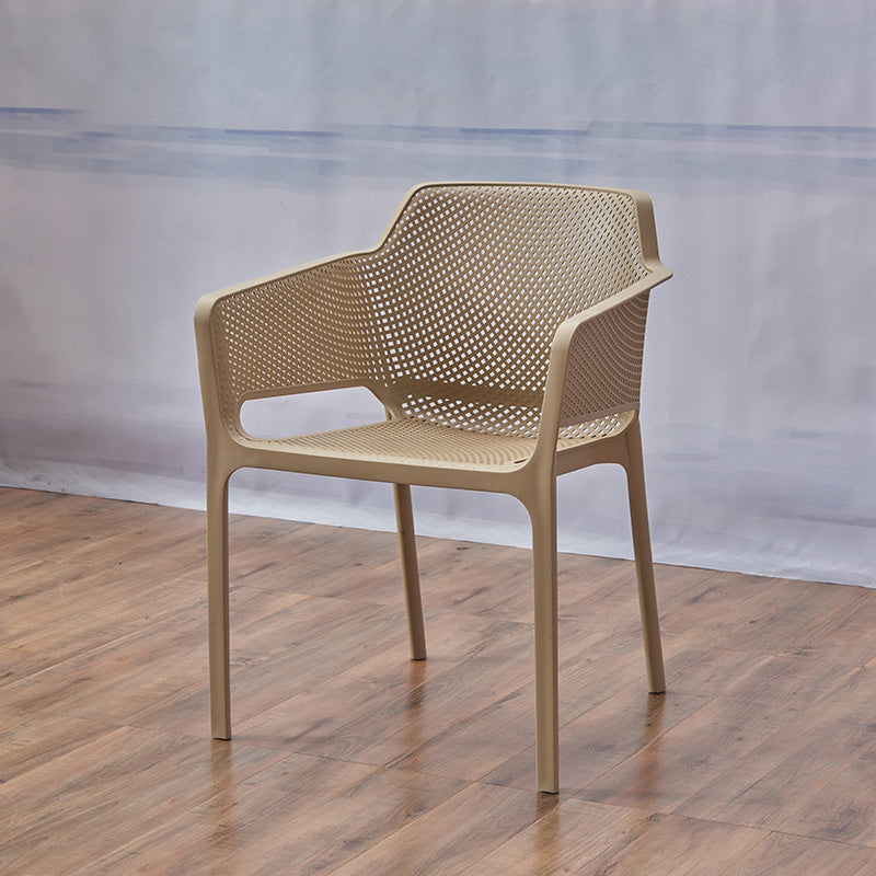 Modern Style Dining Chair Arm Dining Chair with Plastic Legs for Kitchen