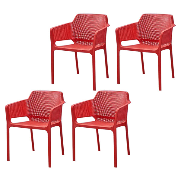 Modern Style Dining Chair Arm Dining Chair with Plastic Legs for Kitchen