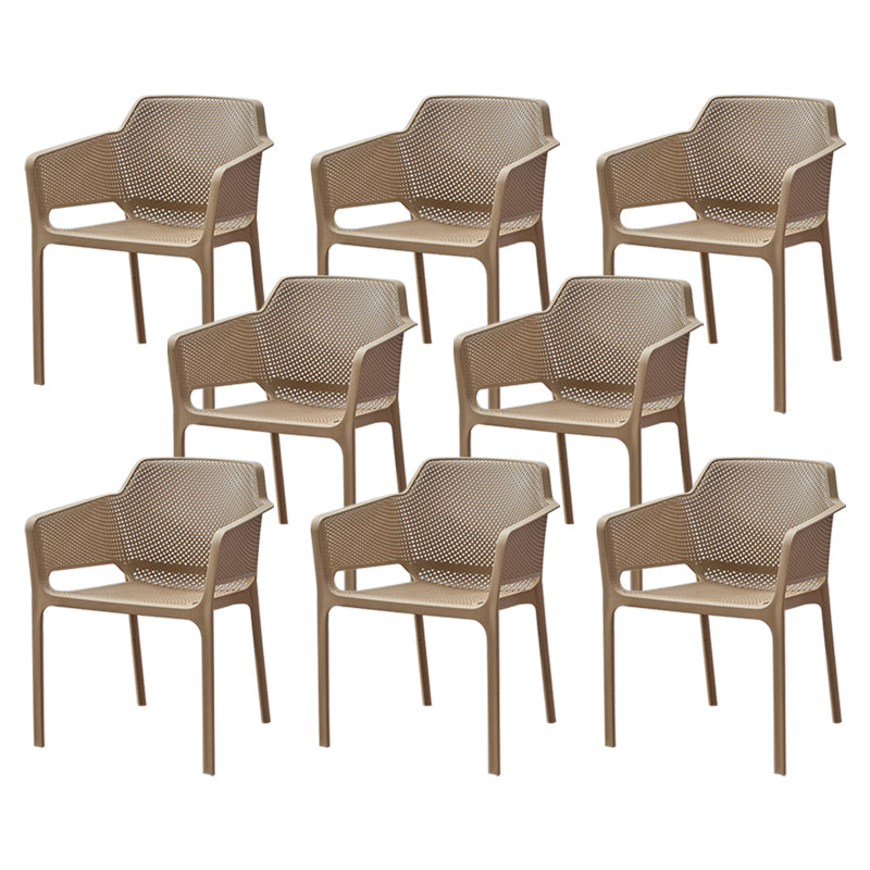 Modern Style Dining Chair Arm Dining Chair with Plastic Legs for Kitchen