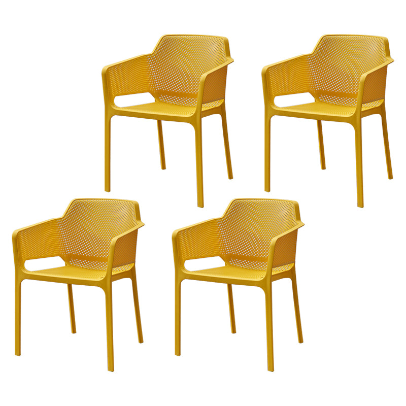 Modern Style Dining Chair Arm Dining Chair with Plastic Legs for Kitchen