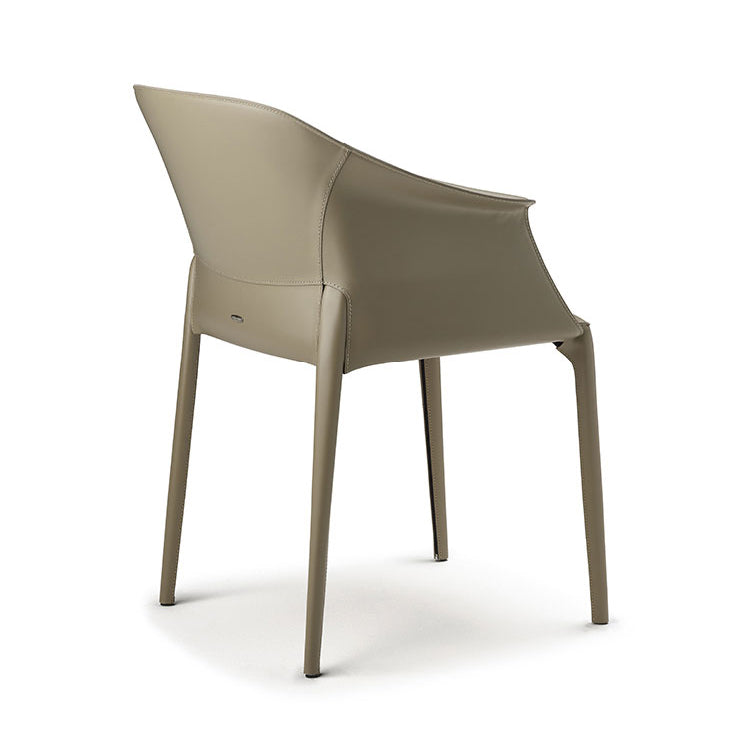 Modern Upholstered Dining Chair Faux Leather Arm Chair for Home