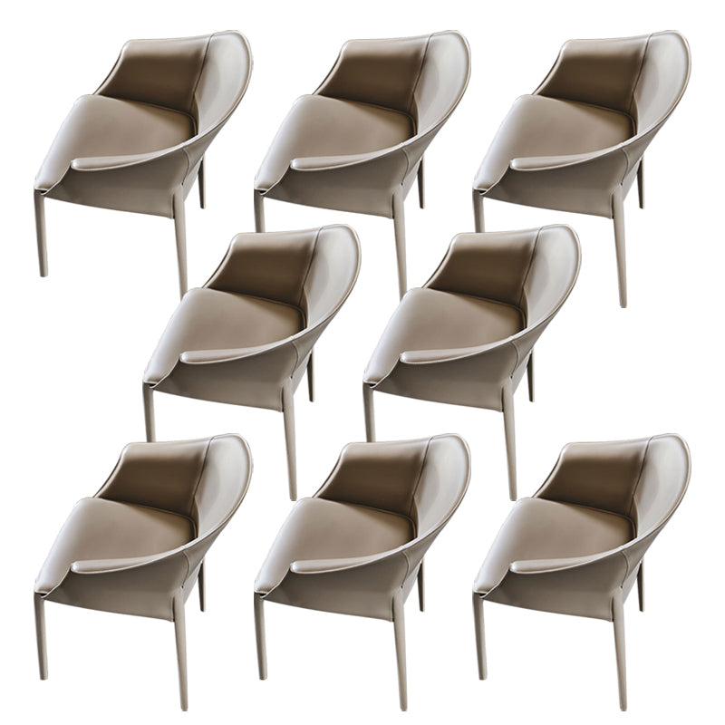 Modern Upholstered Dining Chair Faux Leather Arm Chair for Home