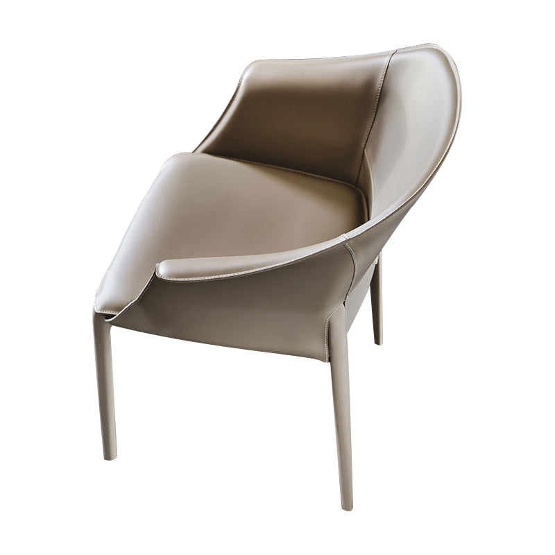 Modern Upholstered Dining Chair Faux Leather Arm Chair for Home