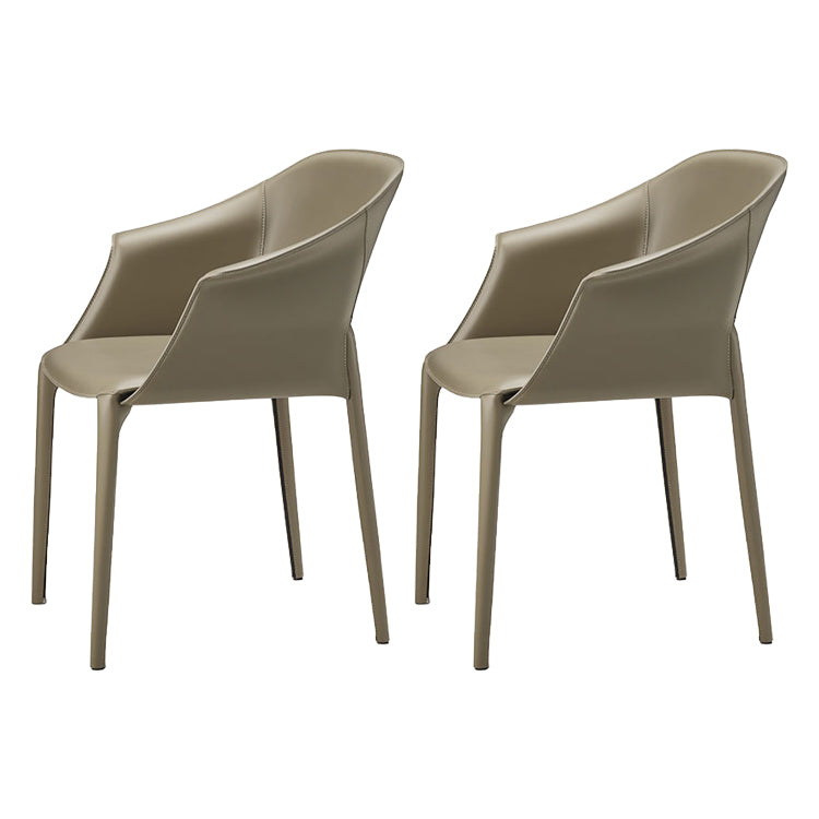 Modern Upholstered Dining Chair Faux Leather Arm Chair for Home