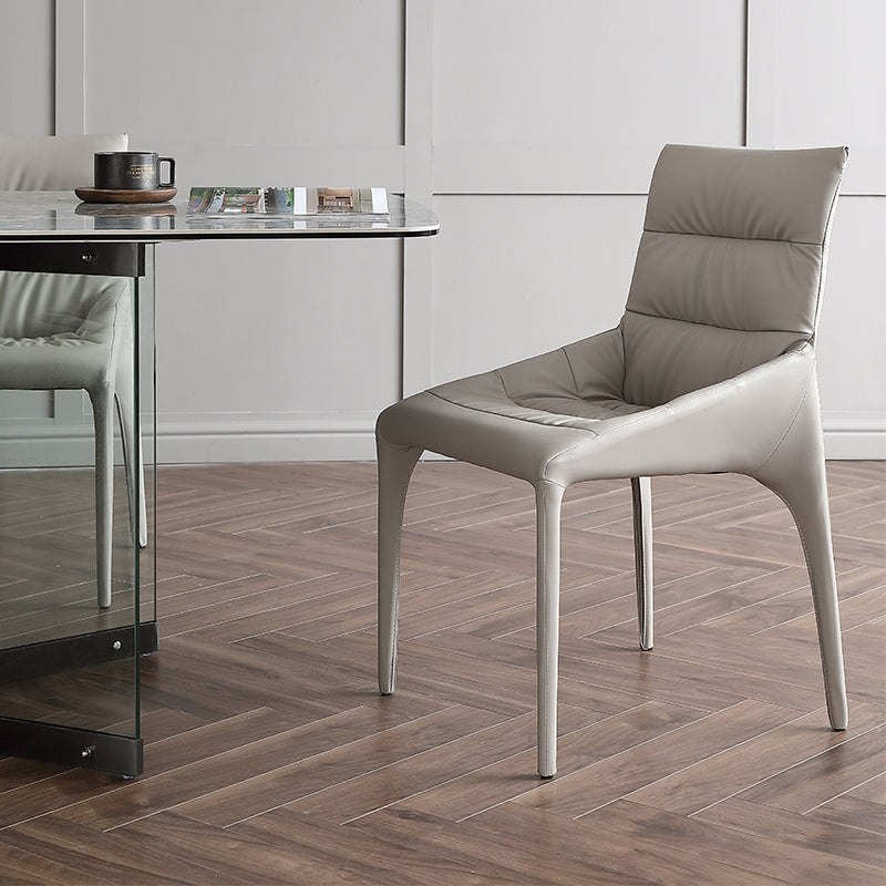 Faux Leather Chair Upholstered Armless Dining Chairs for Home