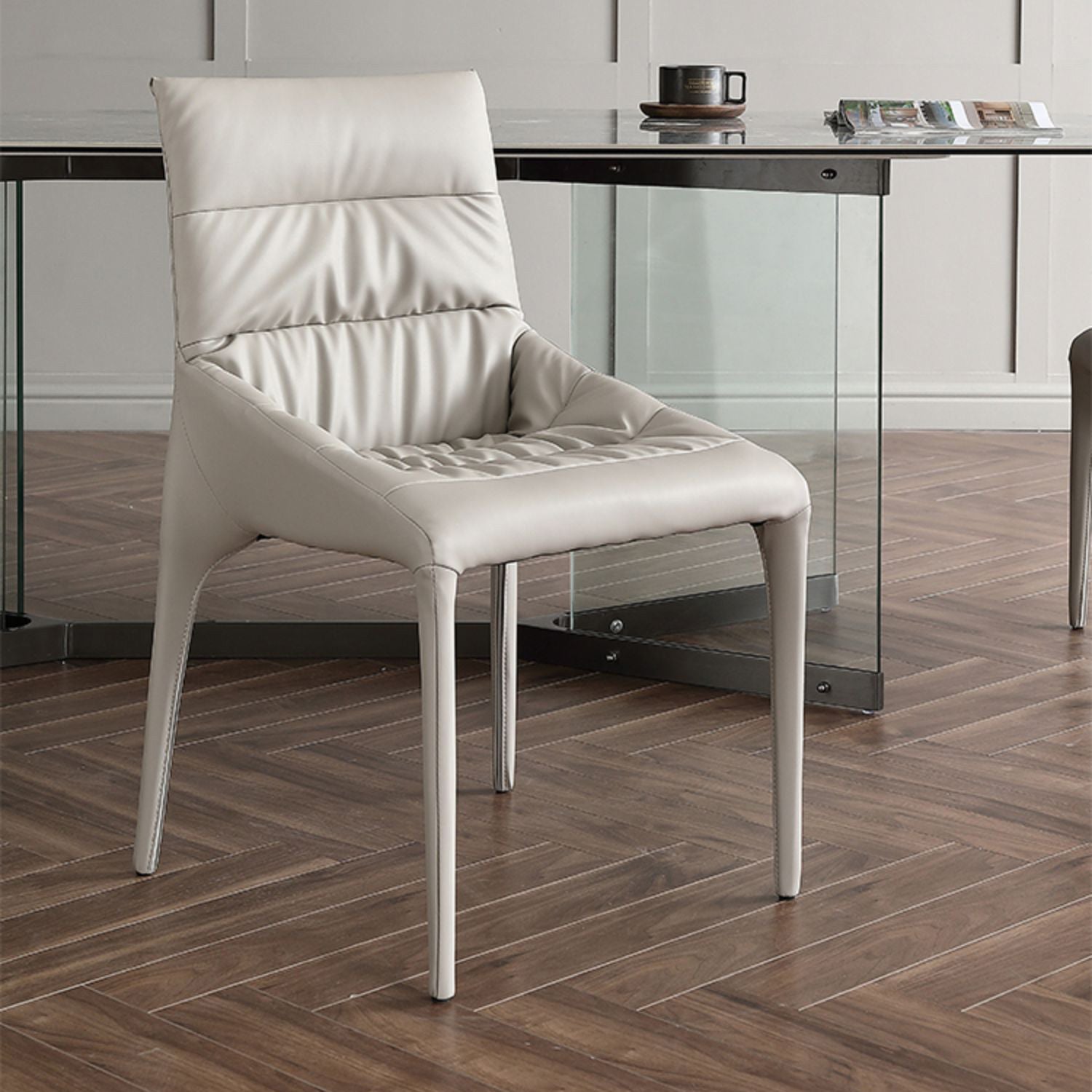 Faux Leather Chair Upholstered Armless Dining Chairs for Home