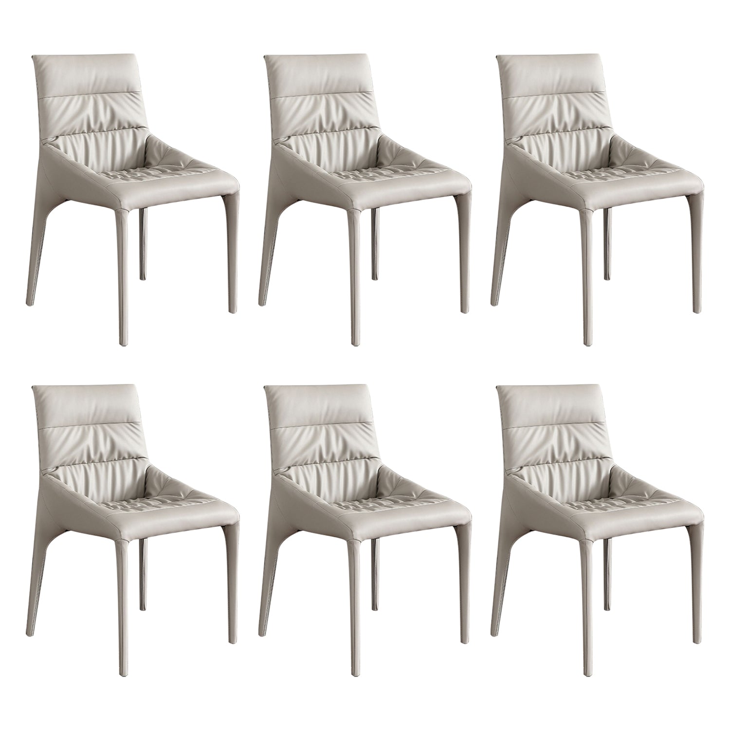 Faux Leather Chair Upholstered Armless Dining Chairs for Home