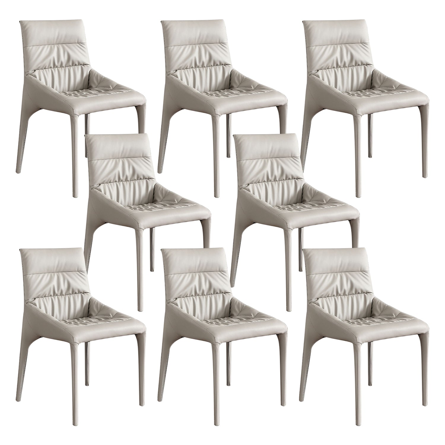 Faux Leather Chair Upholstered Armless Dining Chairs for Home