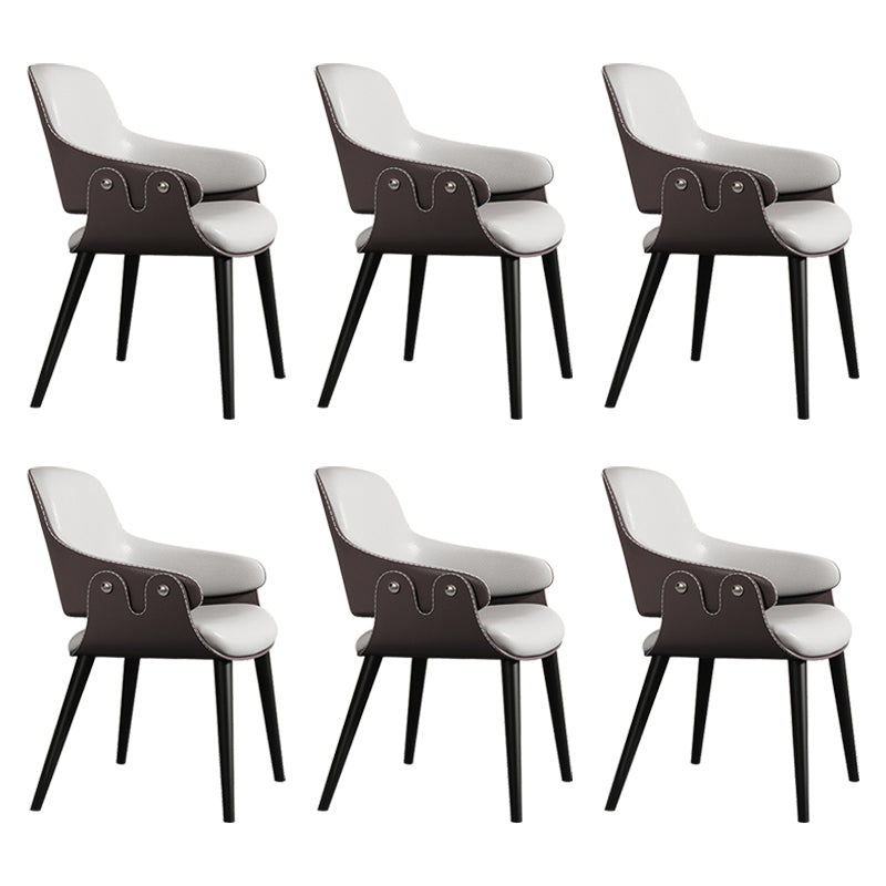 Contemporary Style Dining Chair Arm Dining Chair with Metal Legs for Kitchen
